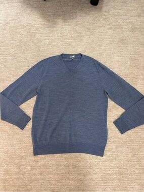 Uniqlo Merino Wool Blue V-Neck Sweater